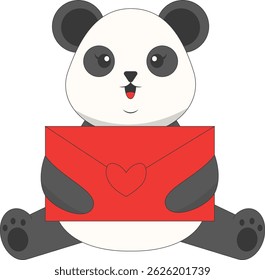Cartoon Panda Illustration. Cute Animal Pose. Vector Character