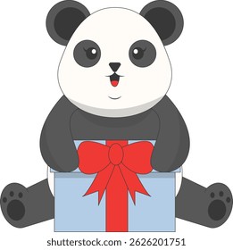 Cartoon Panda Illustration. Cute Animal Pose. Vector Character