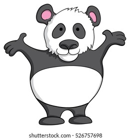 Cartoon panda making ready to give someone a hug