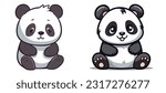 Cartoon panda mascot vector material