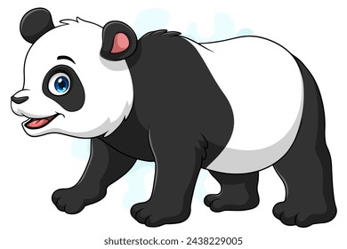 Cartoon panda on white background