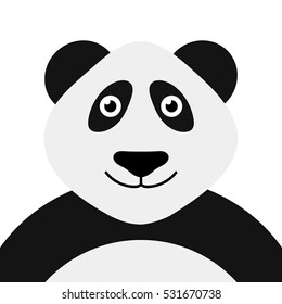 Cartoon panda on a white background. Vector illustration.