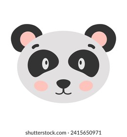 Cartoon panda. Panda's head. Cute panda face illustration. Vector illustration.