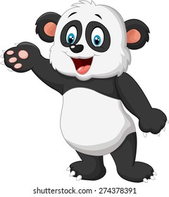 Cartoon panda presenting