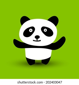 A cartoon panda ready to give a hug. Vector illustration.
