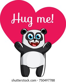 Cartoon panda ready for a hugging