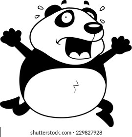 A cartoon panda running in a panic.