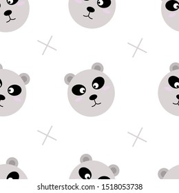 Cartoon panda. Seamless pattern. Vector graphics. Your design for banners, posters, wrapping paper. Vector Eps 10.