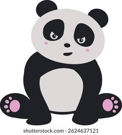 Cartoon-Panda-Sitting. Kawaii-Panda, Vektorgrafik.