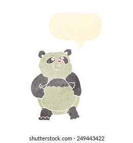 cartoon panda with speech bubble