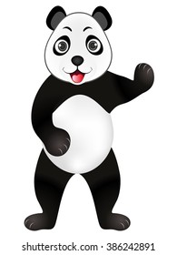 Cartoon panda standing.