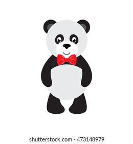 cartoon panda with tie