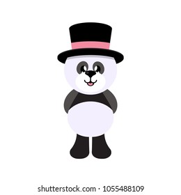 cartoon panda vector in hat
