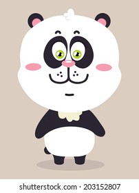 cartoon panda. Vector illustration of happy cartoon panda
