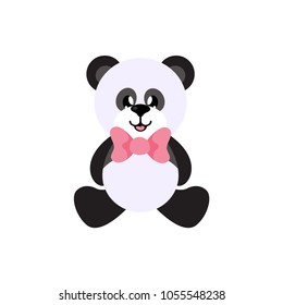 cartoon panda vector sitting with tie