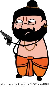 Panorama de caricaturas Apuntando a un vector de armas Ilustración Diseño Ilustración