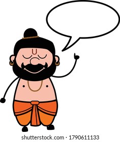 Cartoon Pandit with Speech bubbble