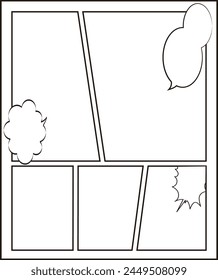 Cartoon panel background frame illustration