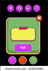 Cartoon Panels and User Interface Buttons - Mobile Game Assets