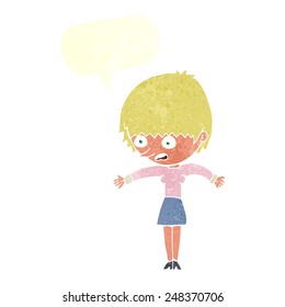 cartoon panicked woman