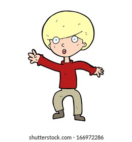 cartoon panicking boy