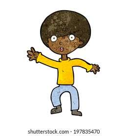 cartoon panicking boy