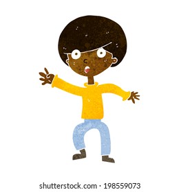 cartoon panicking boy