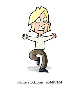 cartoon panicking man