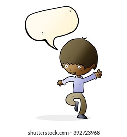 cartoon panicking man with speech bubble