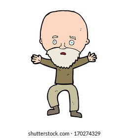 cartoon panicking old man