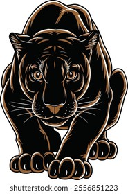 Cartoon panther isolated on white background