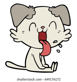 cartoon panting dog