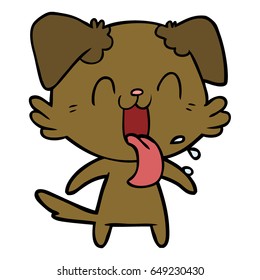 caricatura de perro jadeante