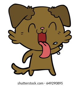 cartoon panting dog