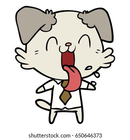 caricatura de perro jadeante