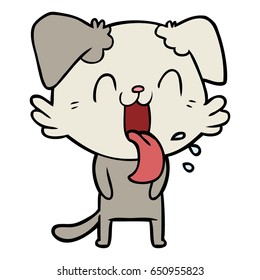 cartoon panting dog
