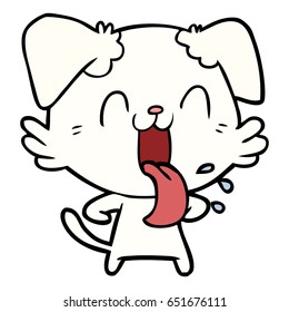 cartoon panting dog
