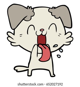 cartoon panting dog