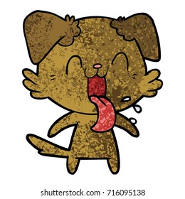 cartoon panting dog