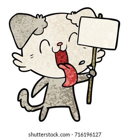 cartoon panting dog