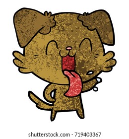 cartoon panting dog