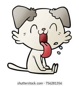 caricatura de perro jadeante