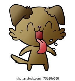 cartoon panting dog