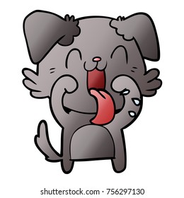cartoon panting dog