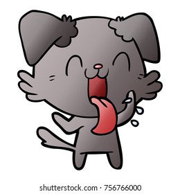 cartoon panting dog