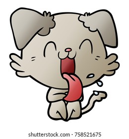 caricatura de perro jadeante