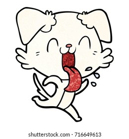 cartoon panting dog running