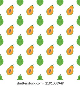 Cartoon papaya seamless pattern background.