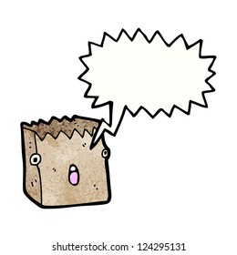 bolsa de papel de dibujos animados