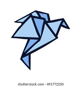 Cartoon paper bird origami